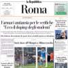 la Repubblica in apertura sulla Lazio: "Sarri show all'Olimpico, Milan travolto"
