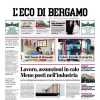 La prima pagina dell'Eco di Bergamo su Euro 2024: "Europei, la Germania travolge la Scozia"