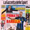 La prima pagina de La Gazzetta dello Sport in apertura sull'Inter: "Firmato Barella"