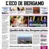 La prima pagina de L'Eco di Bergamo: "Africa, Lookman è d'oro"