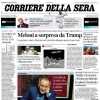 Il Corriere della Sera in taglio alto: "Il Napoli vince e resta primo"