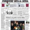 Il Corriere della Sera in prima pagina: "Doppietta Lautaro, l'Inter passa a Cremona"