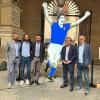 Omaggio a Rossi, a Vicenza un'installazione luminosa per Pablito