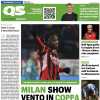 La prima pagina di QS: "Milan show, vento in coppa". Sassuolo travolto 6-1