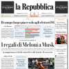 La Repubblica in prima pagina: “Gabbia beffa i nerazzurri e il Milan strappa il derby”