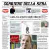 Corriere della Sera in taglio alto: "Il Milan cede alla Juve, il Napoli non si ferma"