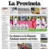 La Provincia in prima pagina: "Un bel Como a San Siro. L'inter vince, ma soffre"