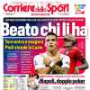 La prima pagina del Corriere dello Sport esalta Lautaro Martinez e Leao: "Beato chi li ha"