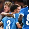 Il Napoli batte lo Sporting e fa festa in Champions. Il Mattino titola: "Ci pensa...