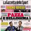 La Gazzetta dello Sport in apertura: "Pazza e bellissima Inter-Juve: 8 gol per Conte"