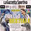 Stasera Inter-Juventus, la prima pagina de La Gazzetta dello Sport: "Duello bestiale"