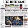 L'Eco di Bergamo in apertura sull'Atalanta: "Vince ancora e comanda con il Napoli"