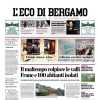 Eco di Bergamo in prima pagina:  "Atalanta a Bergamo per riscattarsi"