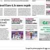 La prima pagina de L'Eco di Bergamo dedicata all'Atalanta: "Numeri confortanti tra attacco e difesa"