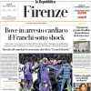 La Repubblica (Firenze) apre su Bove: "Arresto cardiaco, il Franchi sotto shock" 