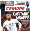 La prima de L'Equipe oggi titola sulla scelta di Deschamps: "Mbappé capitano"
