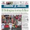 Il Corriere di Bologna in prima pagina: "I rossoblu tornano felici: battuto il Monza"