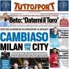 Tuttosport in prima pagina guarda a Juve-Milan: "Cambiaso, Milan and the city"