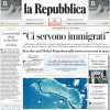 La Repubblica: "L'Inter vince e rincorre il Napoli. La Roma batte la Juve"