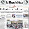 La Repubblica in prima pagina: "Giganti e bischerate: il lessico Spalletti che buca lo schermo"