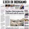 L'Eco di Bergamo in prima pagina: "Accelera, Atalanta. La 2ª manche porta l'Europa"