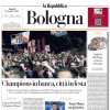 La Repubblica-Bologna: "Champions in banca, città in festa: i rossoblù nell'élite europea"