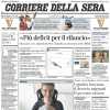 Corriere della Sera in taglio alto: "Inter e Milan dominano, Lautaro fa quattro gol"
