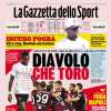 La Gazzetta dello Sport in prima pagina: "Diavolo che Toro, Milan a -6 dalla vetta"