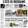 La prima pagina de L'Eco di Bergamo: "Atalanta, assalto alla capolista"