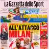 La prima pagina de La Gazzetta dello Sport oggi apre così: "All'attacco Milan"
