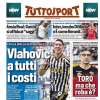 La prima pagina di Tuttosport è dedicata alla Juventus: "Vlahovic a tutti i costi"