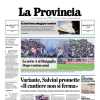 L'apertura de La Provincia di Como: "La Serie A al Sinigaglia dopo ventun anni"