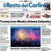 La prima pagina de Il Resto del Carlino: "Amsterdam, assalto ai tifosi israeliani"