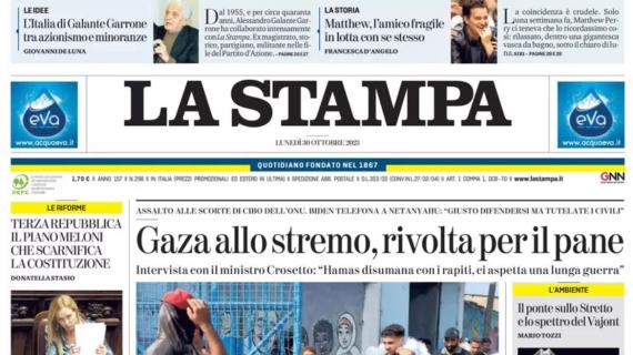 La Stampa: "Follia ultras a Marsiglia, Grosso ferito alla testa"