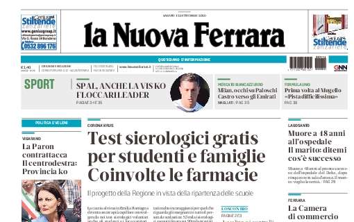 La Nuova Ferrara: "SPAL, anche la Vis ko. Floccari leader"