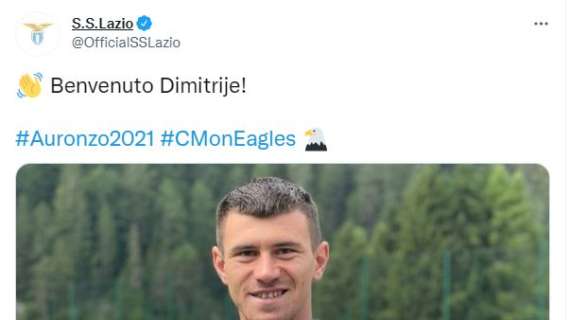 Prima foto di Kamenovic con la maglia della Lazio: "Benvenuto Dimitrije"