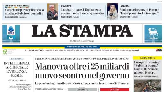 La prima pagina de La Stampa: "Illusione Toro"