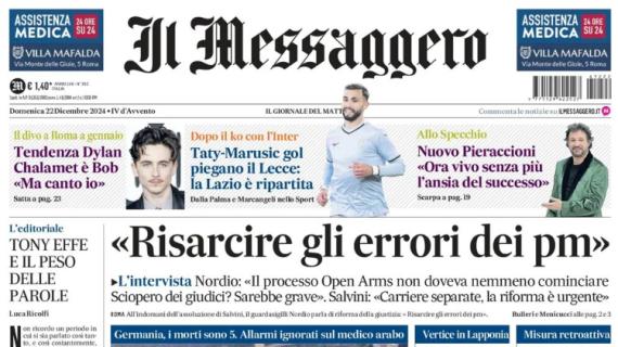 Il Messaggero: "Taty-Marusic gol piegano il Lecce: la Lazio è ripartita"