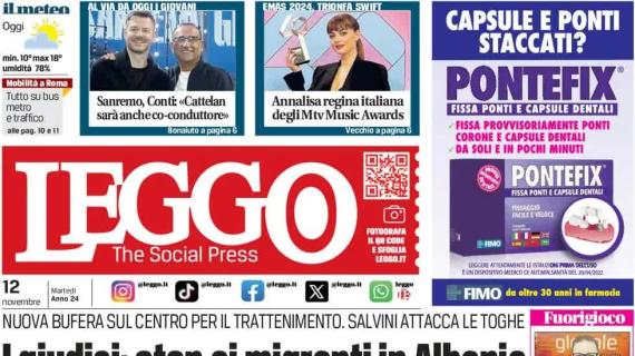 Leggo in prima pagina sulla Roma: "Per la panchina spunta anche Montella"