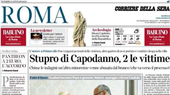 Il Corriere di Roma in apertura: "Roma, un po' di Joya anche in Coppa Italia"