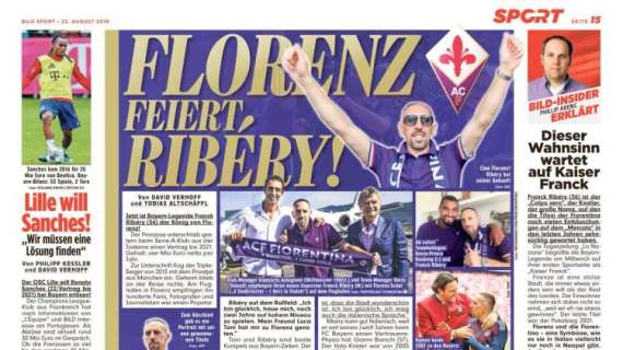 Sport Bild e il colpo viola: "Benvenuto Franck! Firenze prende Ribery"