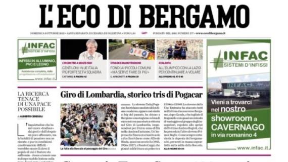 L'Eco di Bergamo sull'Atalanta: "All'Olimpico con la Lazio per continuare a volare"