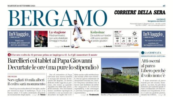 Il Corriere di Bergamo sulle parole di Kolasinac: "Mi sono sentito al posto giusto"