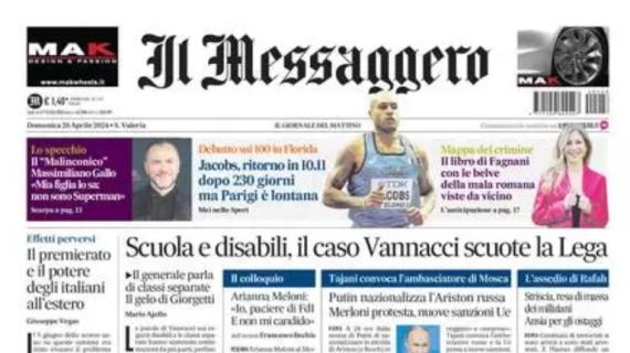 Il Messaggero titola in prima pagina: "La Lazio di Tudor non si ferma più"