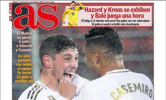 Real Madrid, As elogia Casemiro e Valverde: "La coppia invincibile"