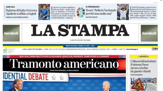 La Stampa: "Il giorno di Italia-Svizzera: Spalletti si affida a Fagioli"