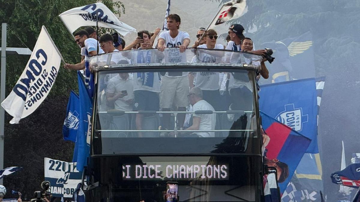Grande festa Champions a Como, La Provincia di Como in apertura: "Semm Cumasch"