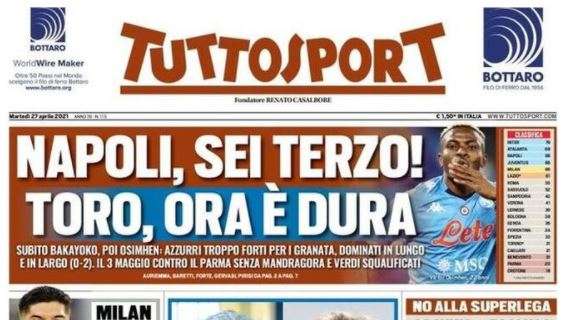 L'apertura del Corriere dello Sport: "Napoli e Lazio da Champions"