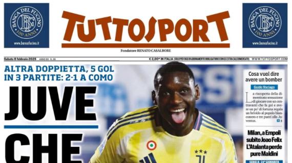 Una sua doppietta stende il Como, l'apertura di Tuttosport: "Juve, che Kolo!"