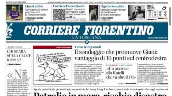 Comuzzo ai saluti. Il Corriere Fiorentino: "Da Napoli 30 milioni, la Fiorentina vacilla"